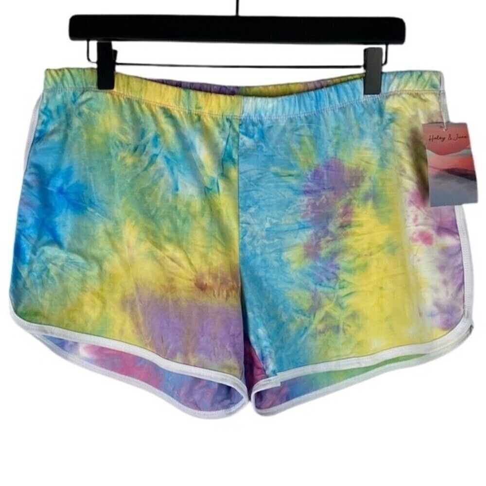 Haley & June Shorts Womens Size 2X Tie Dye Colorful Black Summer Vacation